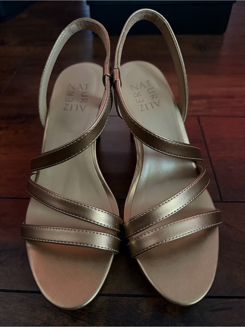 Gold Strappy Women's Sandals
